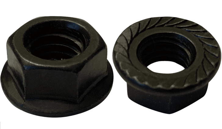 #6-32 Serrated Flange Hex Lock Nut, Case Hardened Steel, Black Oxide (Box of 5,000)