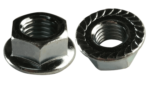 1/2"-13 Serrated Large Flange Hex Lock Nut, Case Hardened Steel, Zinc Clear (Box of 250)