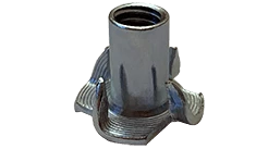 #10-24 x 5/16" 4 Prong Tee Nut, Steel, Zinc Clear (Box of 2,000)