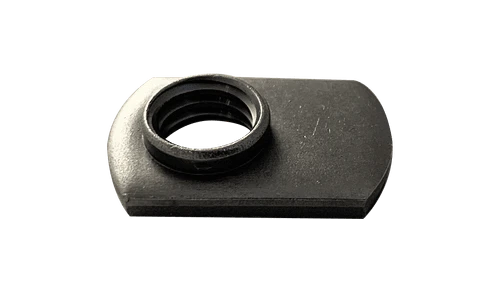1/4"-20 Spot Weld Offset Hole Tab Weld Nut, Steel, Plain (Box of 1,000)