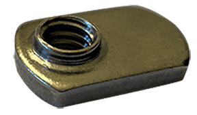 #14-28 Tab Base Weld Nut (.812 Base, Offset Hole), 18-8 Stainless Steel (Box of 1,000)