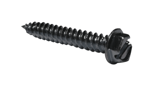 #8-15 x 1-1/2" Hex Washer Head Slotted Self Piercing Screw, Steel Zinc Clear (Box of 2,500)