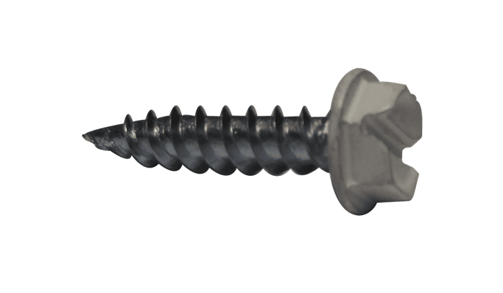 #8 x 1-1/2" Hex Washer Head Slotted Self Piercing Screw, Steel Zinc Clear White Head (Box of 5,000)