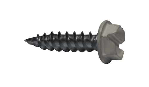 #8 x 2" Hex Washer Head Slotted Self Piercing Screw, Steel Zinc Clear White Head (Box of 4,000)