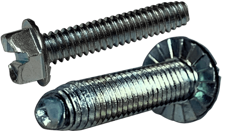 #10-32 x 7/8" Hex Washer Head, Serrated Slotted Thread Rolling Screw, Steel Zinc Clear & Wax (Box of 5,000)