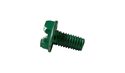 #10-32 x 3/4" Hex Washer Head Slotted Thread Rolling Screw, Steel Zinc Green & Wax (Box of 6,000)