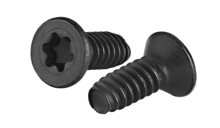 1/4"-20 x 1" Flat Head Torx (6-Lobe) Thread Rolling Screw, Steel Black Oxide & Wax (Box of 3,000)