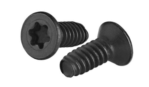1/4"-20 x 4" Flat Head Torx (6-Lobe) Thread Rolling Screw, Steel Black Oxide & Wax (Box of 500)