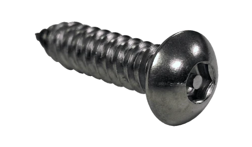 #14-10 x 1-1/4" Pin-In Hex Security Button Head Sheet Metal Screw, Type A, 18-8 Stainless Steel (Box of 800)