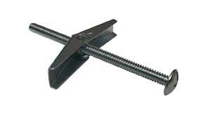 1/8" x 2" Toggle Bolt w/ Wing Nut, Mushroom Head, Combo Drive, Steel, Zinc Clear (Box of 50)