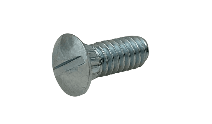 1/4"-20 x 9/16" Slotted Truss Head Ribbed Neck Track Bolt, Steel, Zinc Clear (Box of 5,000)
