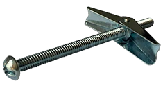 3/8" x 3" Combo Round Head Toggle Bolt w/ Wing Nut, Steel, Zinc Clear (Box of 25)
