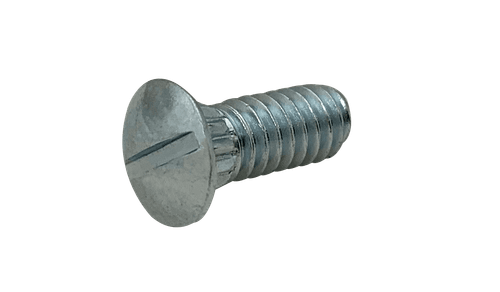 1/4"-20 x 5/8" Slotted Truss Head Ribbed Neck Track Bolt, Steel, Zinc Clear (Box of 5,000)