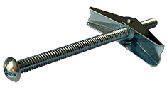3/8" x 6" Combo Round Head Toggle Bolt w/ Wing Nut, Steel, Zinc Clear (Box of 25)