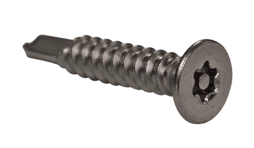 #10-16 x 1" Pin-In Torx Security Flat Head Tek Screw, 410 Stainless Steel (Box of 2,000)