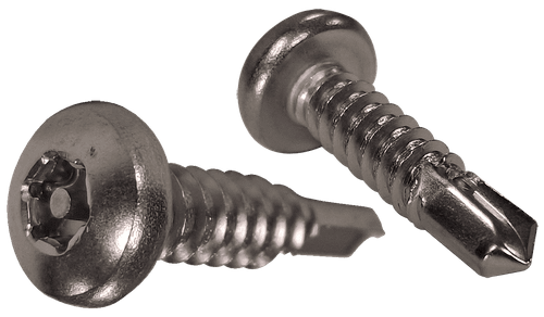 1/4"-14 x 1-1/4" Pan Head Pin-In Torx Security Tek Screw, 410 SS (Box of 1,000)