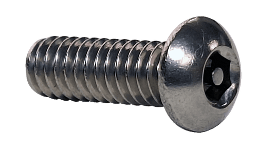 #10-32 x 3/16" Pin-In Hex Drive Button Head Security Machine Screw, 18-8 Stainless Steel - FT (Box of 3,000)