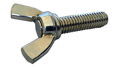 #10-24 x 1/2" Wing Screw, Type A, Light Series, Cold Forged, Steel, Zinc Clear - FT (Box of 200)