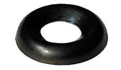 #6 Countersunk Finishing Washer, Steel, Zinc Black (Box of 10,000)