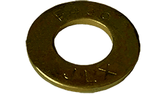#6 SAE Flat Washer, Thru-Hardened Steel, Zinc Yellow (Box of 5,000)