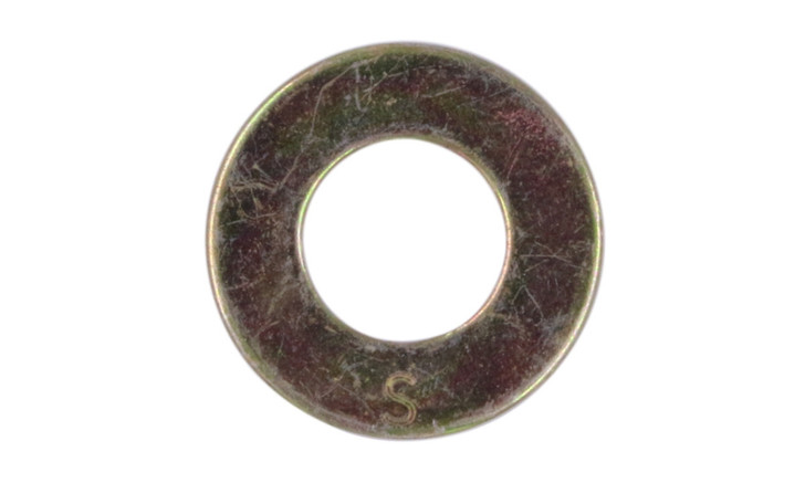 1-1/4" SAE Flat Washer, Thru-Hardened Steel, Zinc Yellow, Domestic