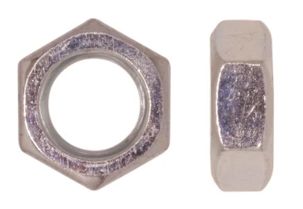 3/4"-16 UNF Hex Jam Nut, Low Carbon Steel, Zinc Clear
