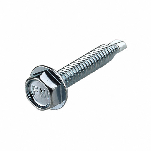 1/4" x 1" TEK 2 HWH Serrated Self Drilling Screws (7/16" AF), Trivalent RoHS (Box of 2,200)