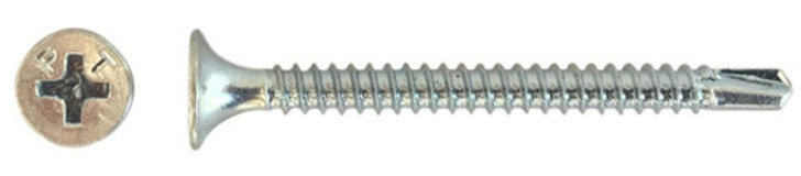 #8 x 1" Phillips Bugle Head Self-Drilling Drywall Tek Screw, Zinc (Box of 3000)