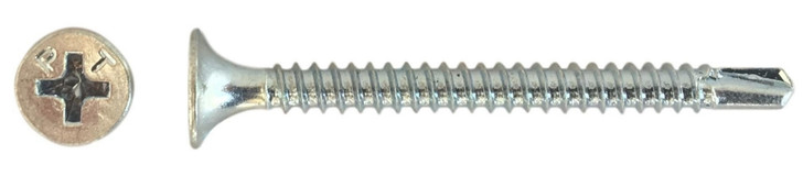 #8 x 2-1/4" Phillips Bugle Head Self-Drilling Drywall Tek Screw, Zinc (Box of 2000)