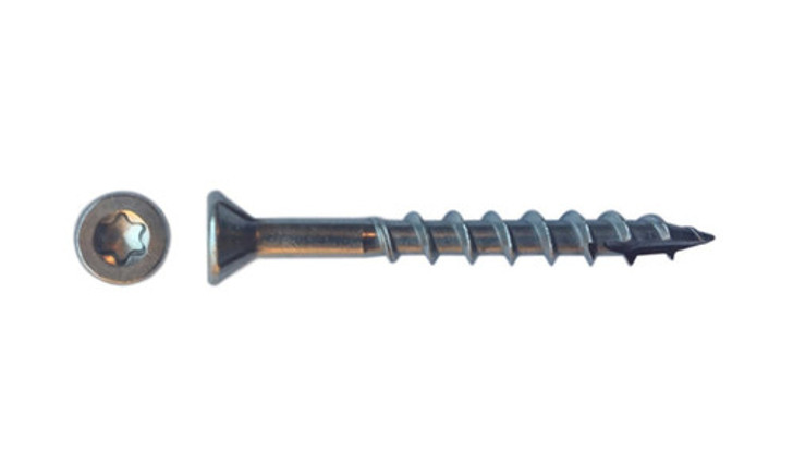 #10 x 3" Stainless Steel Deck Screw, Flat Head w/ Nibs, Star Drive, Type 17 Point (Box of 1500)