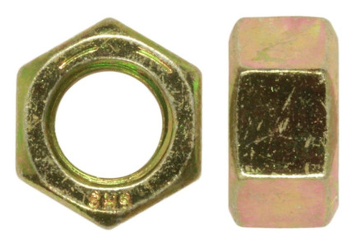 1/2"-13 UNC Finished Hex Nut, Grade 8, Steel, Zinc Yellow (Box of 900)