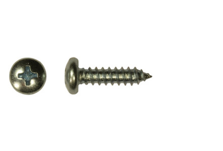 #8-15 x 1" Phillips Pan Head Sheet Metal Screw, Type A, Steel, Zinc Plated (Package of 100)