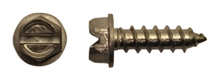 #8-15 x 3/4" Slotted Hex Washer Head Sheet Metal Screw, Type A, 18-8 Stainless Steel (Box of 4000)