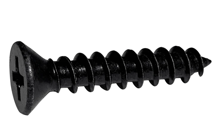 #8-15 x 3/4" Phillips Flat Head Sheet Metal Screw, Type A, Steel, Zinc Black  (Box of 10000)