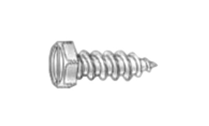 #14-10 x 3/4" Slotted Indented Hex Head Sheet Metal Screw, Type A, Steel, Zinc Plated (Box of 3000)
