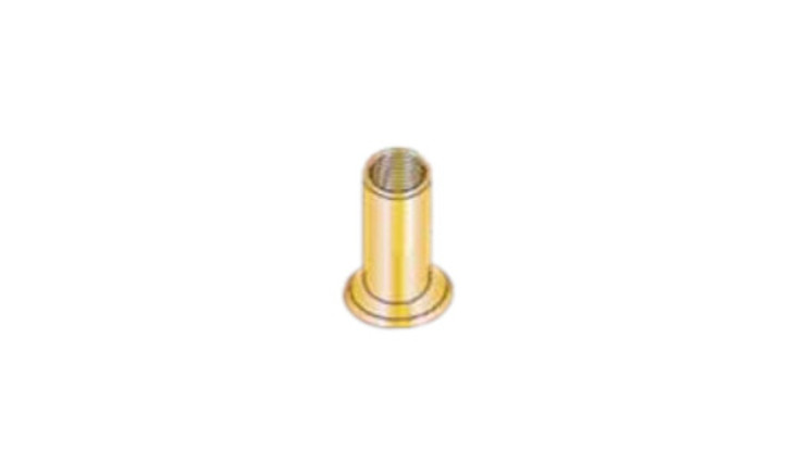 #8-32 x .120" Threaded Insert, Large Flat Head, Steel, Zinc Yellow (Box of 1000)