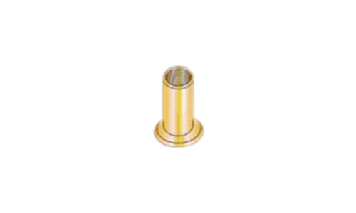 #10-32 x .130" Threaded Insert, Large Flat Head, Steel, Zinc Yellow (Box of 1000)