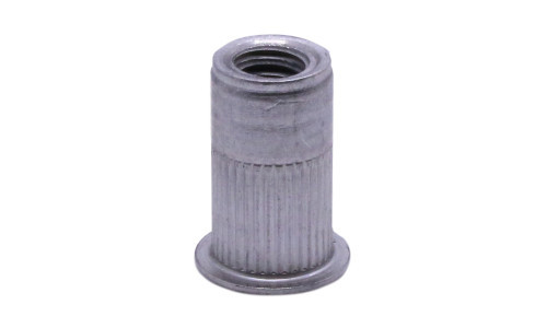 #6-32 x .080" Threaded Insert, Small Flat Head, Ribbed, Aluminum (Box of 1000)