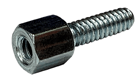 #4-40 x 3/8" Hex Jack Screw, Low Carbon Steel, Zinc (Box of 1500)