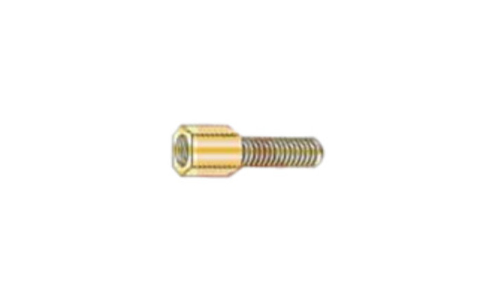 #4-40 x 1/4" Hex Jack Screw, Low Carbon Steel, Zinc Yellow (Box of 2000)