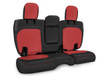 Rear Bench Cover for Jeep Wrangler JL, 4 door with leather interior - Black and red