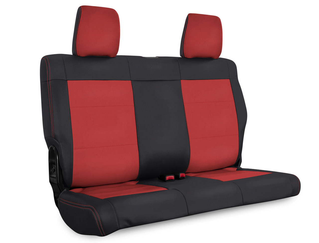 Rear Seat Cover for '07'10 Jeep Wrangler JK, 4 door - Black and red