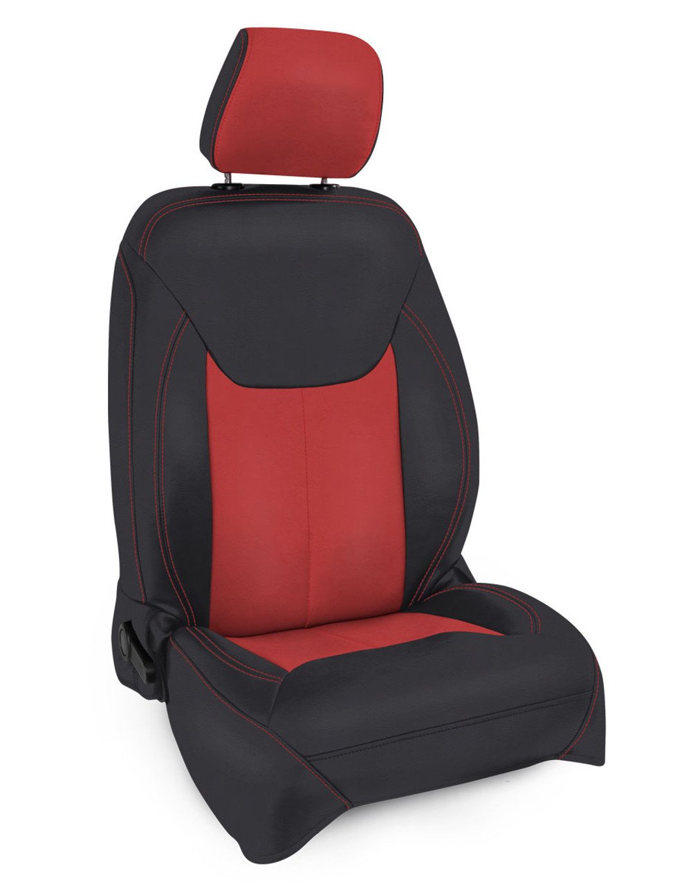 Front Seat Covers for '13'18 Jeep Wrangler JK, 2 door or 4 door (Pair) - Black and red