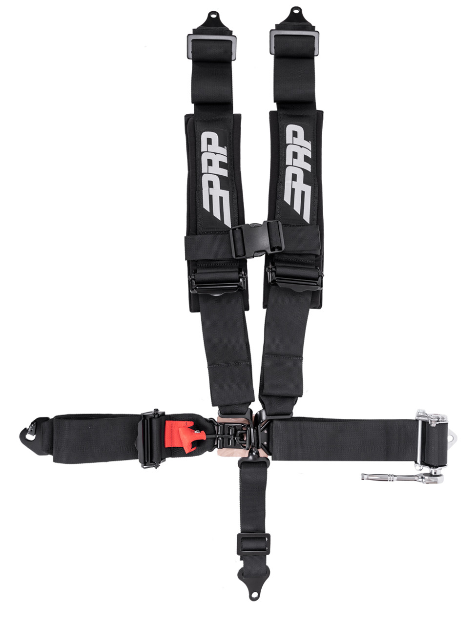 5.3 Harness - 5 point harness, 3" belts; lap belt: Ratcheting, clip-in, pull-up, EZ adjusters