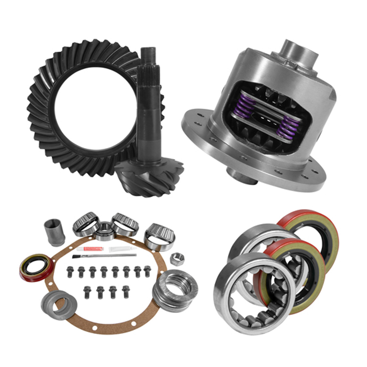 8.875" GM 12T 3.08 Rear Ring & Pinion, Install Kit, 30spl Posi, Axle Bearings