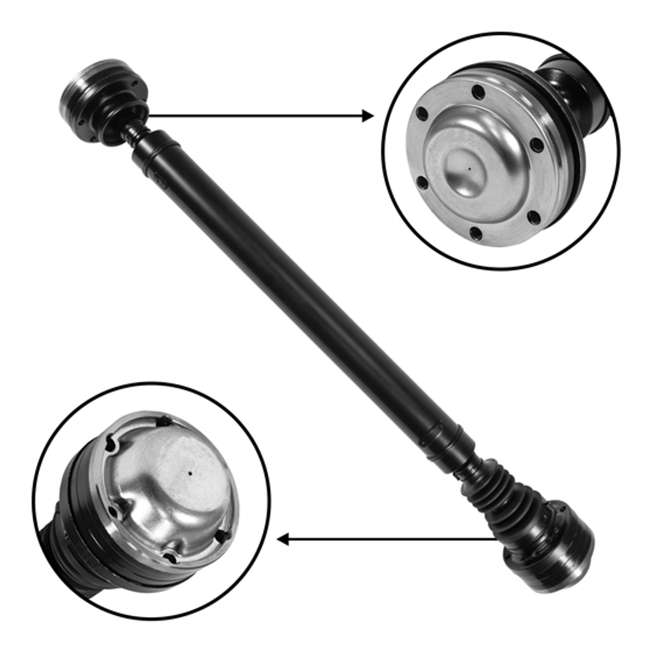 NEW USA Standard Front Driveshaft for Grand Cherokee & Commander, 30.12" Flange to Flange Compressed