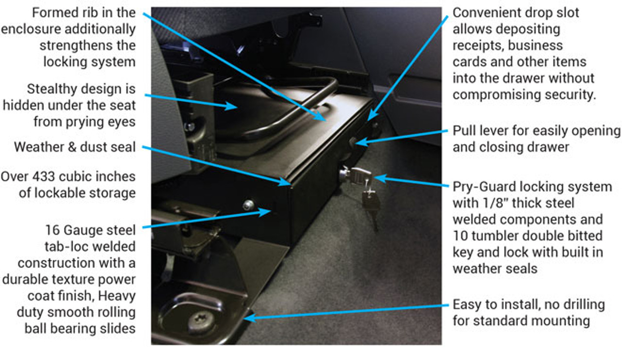 Ford Transit Connect Security Drawer Side Underseat Tuffy Security