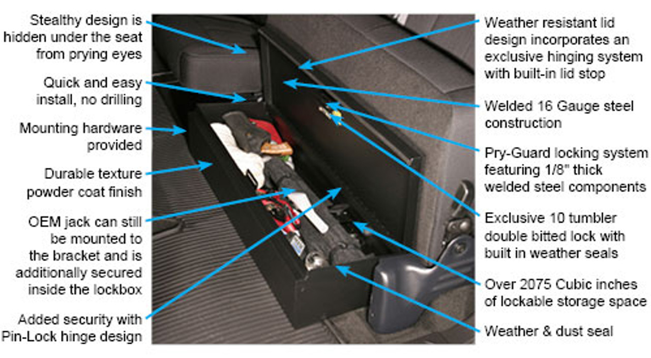 F-150 Extended Cab Under Rear Seat Lockbox Tuffy Security