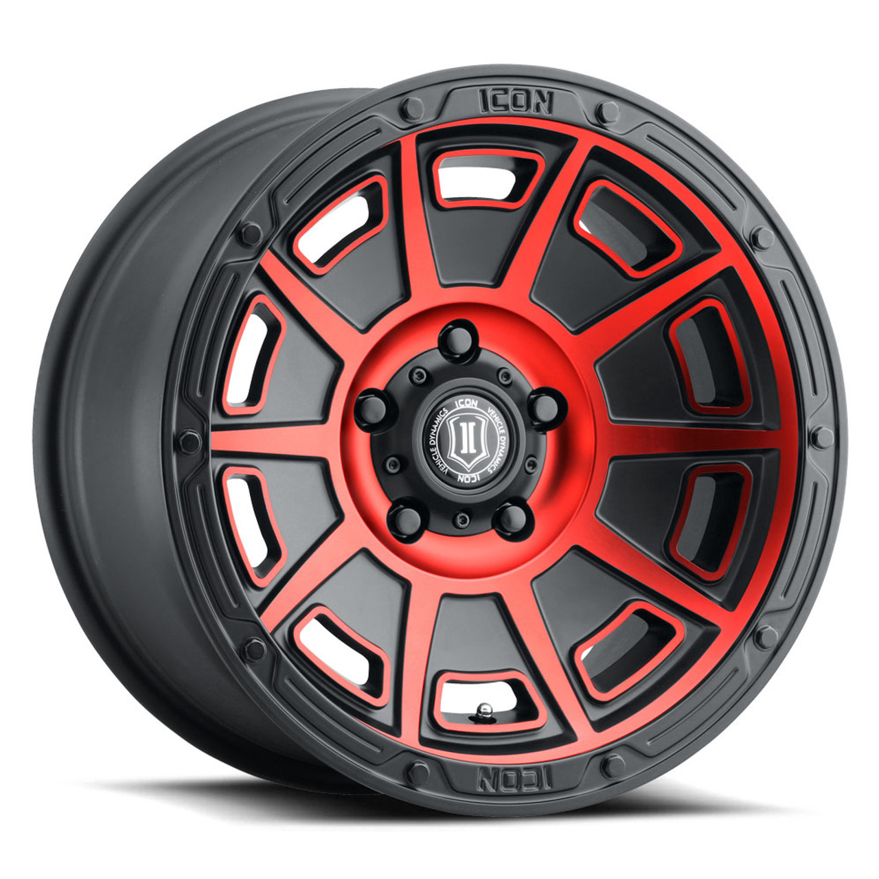 Icon Alloys Victory Sat Blk Red - 17 X 8.5 / 6X135 / 6Mm / 5" Bs