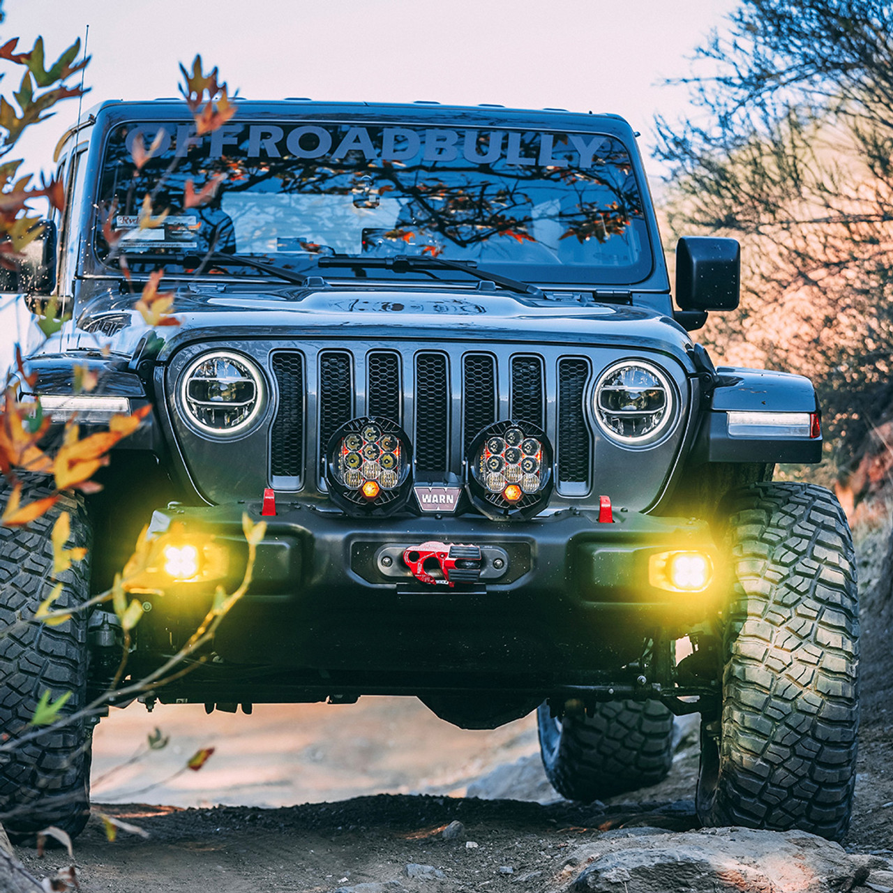 Jeep JL Fog Light Squadron-R 18-Pres Wrangler JL Rubicon Fog Pocket Kit Baja Amber Baja Designs Baja Designs